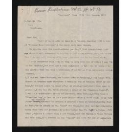 Letter, 15 January 1910, from Nath. Chalmers, to Herries Beattie