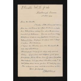 Letter, 11 November 1909, from W.H.S. Roberts, to Herries Beattie