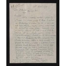 Letter, 11 April 1910, from A. Bathgate, to Herries Beattie