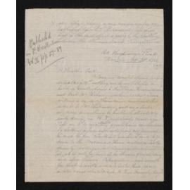 Letter, 25 October 1910, by Fred. L. Mieville, to Herries Beattie