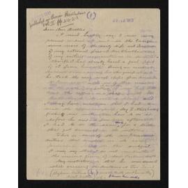Letter, 20 February 1911, from Hugh Cameron, to Herries Beattie