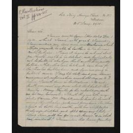 Letter, 25 January 1911, from Fred. L. Mieville, to Herries Beattie