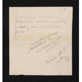 Fragment predominantly in Latin, n.d., by Herries Beattie
