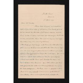Letter, 3 April 1911, from W.H.S. Roberts, to Herries Beattie