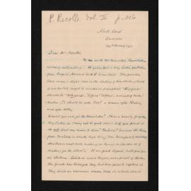 Letter, 24 March 1911, from W.H.S. Roberts, to Herries Beattie