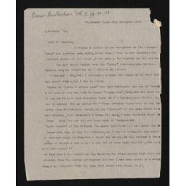 Letter, 18 November 1910, from Nath. Chalmers, to Herries Beattie