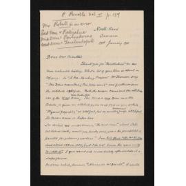 Letter, 23 January 1911, from W.H.S. Roberts, to Herries Beattie