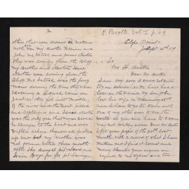 Letter, 4 September 1909, from James Wybrow Senr, to Herries Beattie