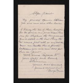 Letter, n.d., from James Wybrow Senr, to Herries Beattie