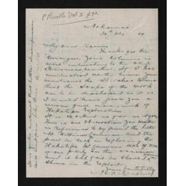 Letter, 20 July 1909, from A.A. MacDonald, to Herries Beattie 
