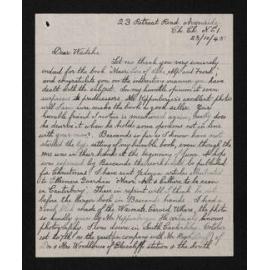 Letter, 23 October 1945, from Wiremu Teira, to Waitaha [Herries Beattie]