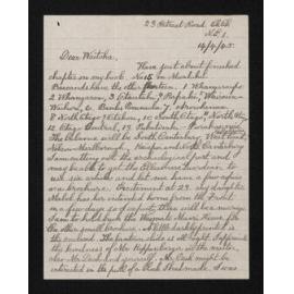 Letter, 14 April 1945, from Wiremu Teira, to Waitaha [Herries Beattie]