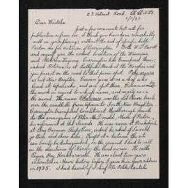 Letter, 6 March 1945, from Wiremu Teira, to Waitaha [Herries Beattie]