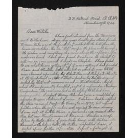 Letter, 29 November 1944, from Wiremu Teira, to Waitaha [Herries Beattie]