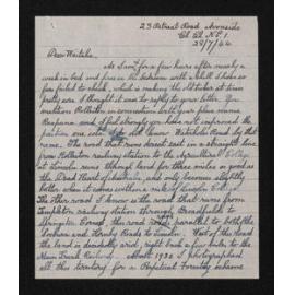 Letter, 28 July 1944, from Wiremu Teira, to Waitaha [Herries Beattie]