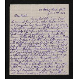 Letter, 30 June 1944, from Wiremu Teira, to Waitaha [Herries Beattie]