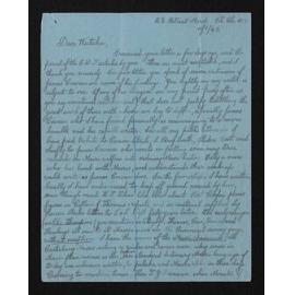 Letter, 11 August 1943, from Wiremu Teira, to Waitaha [Herries Beattie]