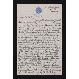 Letter, 18 March 1943, from Wiremu Teira, to Waitaha [Herries Beattie]