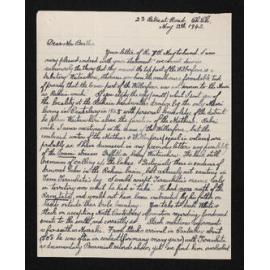 Letter, 12 May 1942, from W.A. Taylor, to Herries Beattie