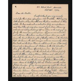 Letter, 11 September 1934, from Wm A. Taylor, to Herries Beattie