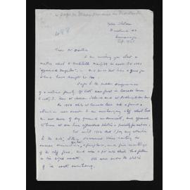 Letter, September 1963, from Kenneth R. Sutherland, to Herries Beattie