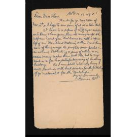 Letter [copy], 12 December 1947, from Herries Beattie, to Margaret Shaw