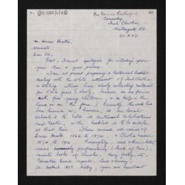 Letter, 27 August 1957, from Alma Rutherford, to Herries Beattie