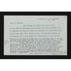 Letter, 8 February 1950, from Elsie K. Morton, to Herries Beattie