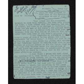 Letter, 31 August 1949, from Elsie K. Morton, to Herries Beattie