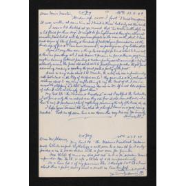 Letters [copies], 27 August 1949, from Herries Beattie, to Elsie K. Morton, Mr Staines