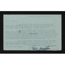 Letter, 2 May 1949, from Elsie K. Morton, to Herries Beattie