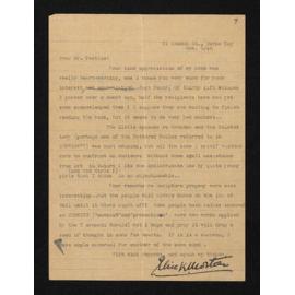 Letter, 3 November 1948, from Elsie K. Morton, to Herries Beattie and copy of reply 10 December 1948