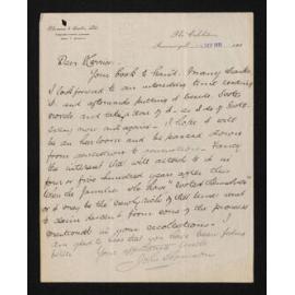 Letter, 4 September 1911, from John Thomson, to Herries Beattie