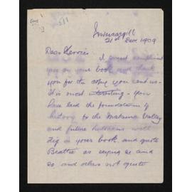 Letter, 21 December 1909, from John Thomson, to Herries Beattie