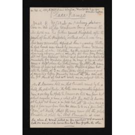 Notes on placenames and meeting with McNab, 28 February 1913, Herries Beattie