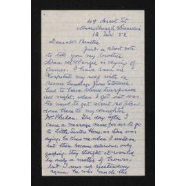 Letter, 12 November 1952, from Alice Mackenzie, to Herries Beattie