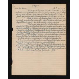 Letter [copy], 25 June 1947, from Herries Beattie, to D.G. Herron