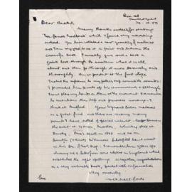 Letter, 20 October 1950, from Fred Hall-Jones, to Herries Beattie