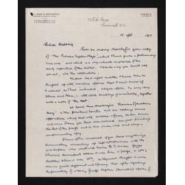 Letter, 15 April 1947, from Fred Hall-Jones, to Herries Beattie