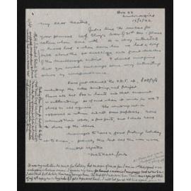 Letter, 15 January 1942, from Fred Hall-Jones, to Herries Beattie