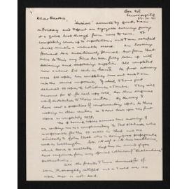 Letter, [27] November 1941, from Fred Hall-Jones, to Herries Beattie