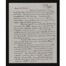 Letter, 6 October 1941, from Fred Hall-Jones to Herries Beattie