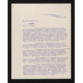 Letter, 13 July 1939, from Fred Hall-Jones, to Herries Beattie