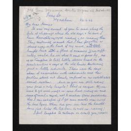 Letter, 26 June 1962, from R. N. Fraser, to Herries Beattie