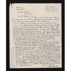 Letter, 9 July 1934, from Alexander Don, to Herries Beattie