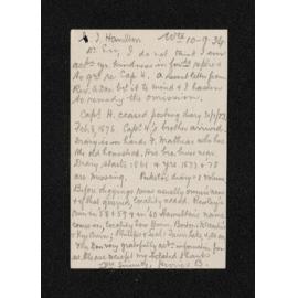 Letter [copy], 10 September 1934, from Herries Beattie, to George Hamilton