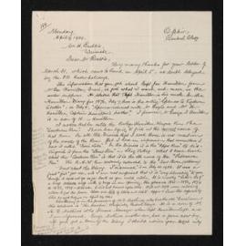 Letter, 9 April 1934, from Alexander Don, to Herries Beattie