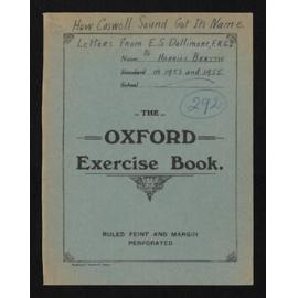 Cover page and index of letters in folder relating to Caswell Sound