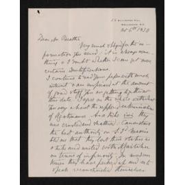 Letter, 6 October 1930, from Frederick Chapman, to Herries Beattie