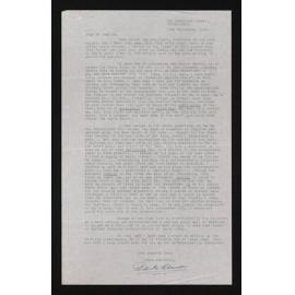 Letter, 23 September 1958, from Peter Chandler, to Herries Beattie, including a copy of a map of Lake Whakatipu marking the route described by Donald Hay 